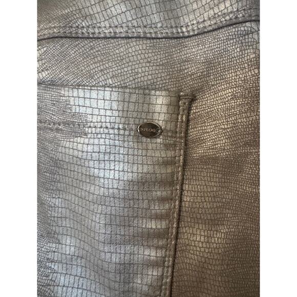 NWOT FLOG Shely Original Pant Silver Snakeskin Print Cotton Drawstring 27 - Picture 4 of 8